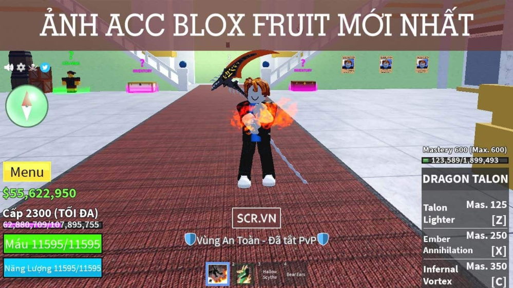 Ảnh Acc Blox Fruit VIP Nhất [Cho Nick Lv 2550 2450 Free]