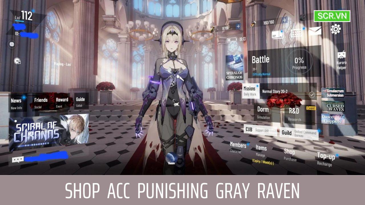 Shop Acc Punishing Gray Raven Free 2024, Tặng Nick PGR