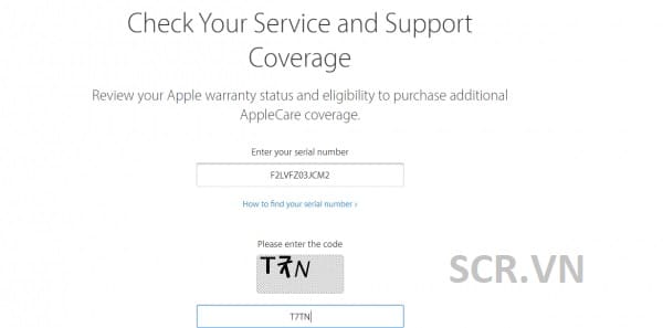 Tiến hành nhập mã vào trang web chính thống của Apple