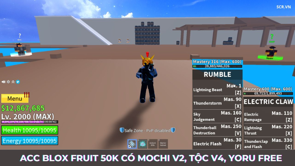 ACC Blox Fruit 50K Có Mochi V2, Tộc V4, Yoru Free (2024)