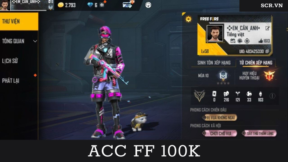 ACC FF 100K VIP Ngon Free 2024, Shop Uy Tín Giá Rẻ 0K