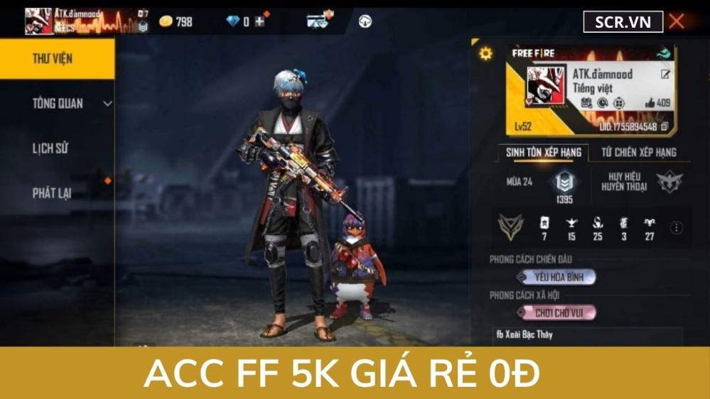 ACC FF 5K Giá Rẻ 0Đ 2024 (Shop Thử Vận May 5K Free Fire)