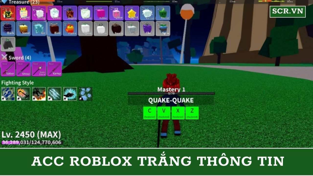 ACC Roblox Trắng Thông Tin 2024 (Tặng Nick Blox Fruit TTT Xịn)