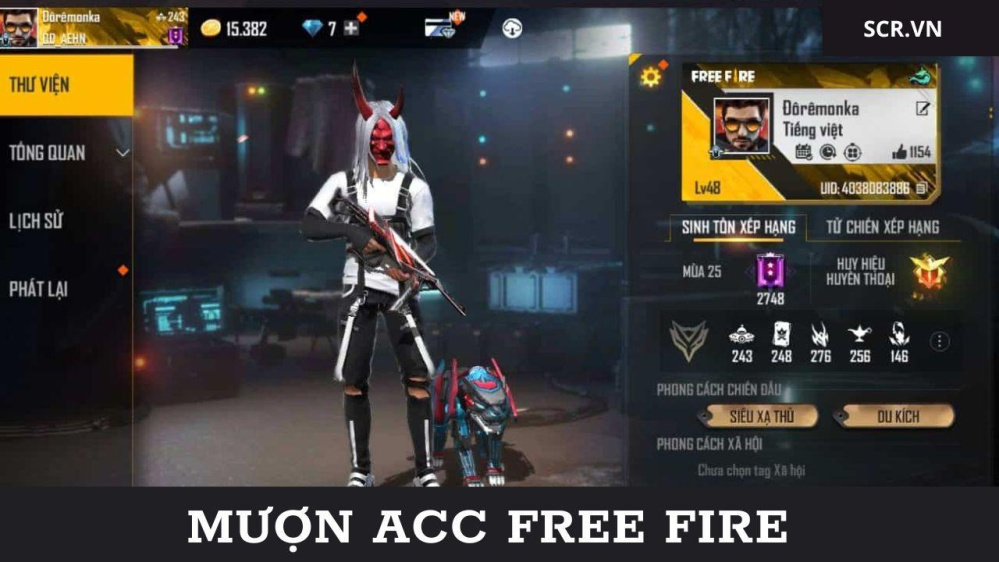 Mượn ACC Free Fire 2024 (Cách Mượn ACC FF + App Miễn Phí)