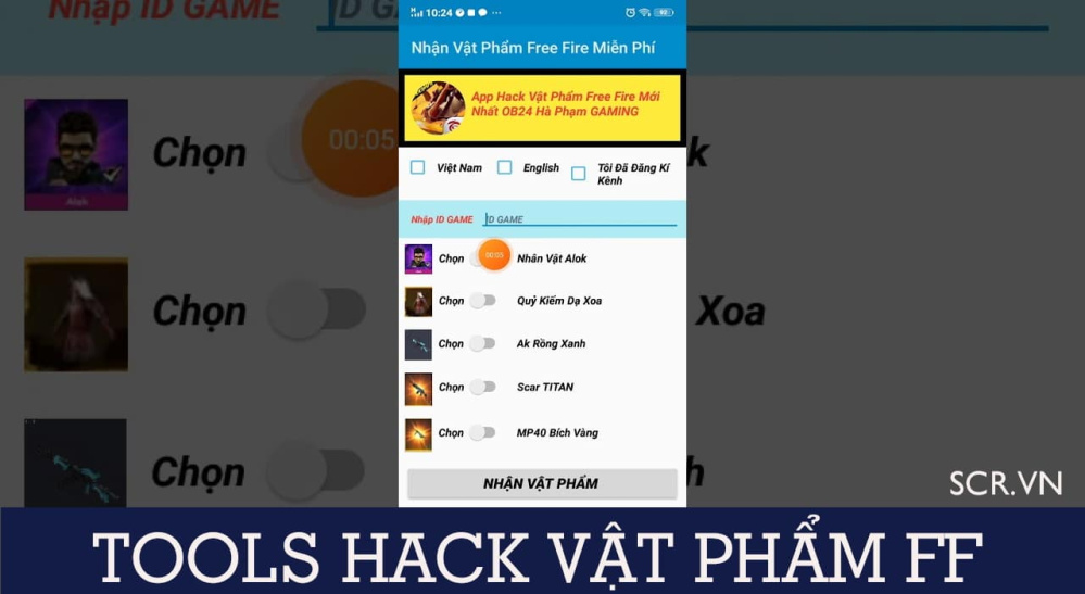 Tools Hack Vật Phẩm FF [Cách Mod Hack Đồ Free Fire 2024]