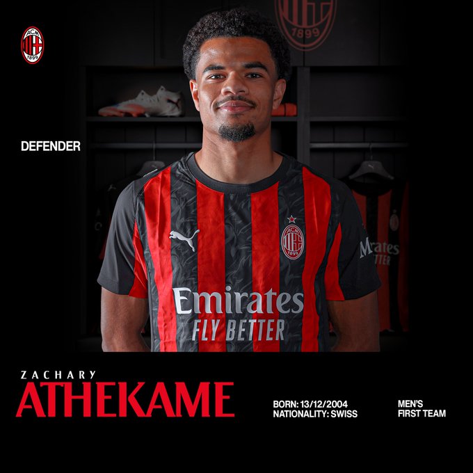 Atekame rạng rỡ trong ngày ra mắt AC Milan, hứa hẹn cống hiến hết mình vì màu áo sọc đỏ đen.
