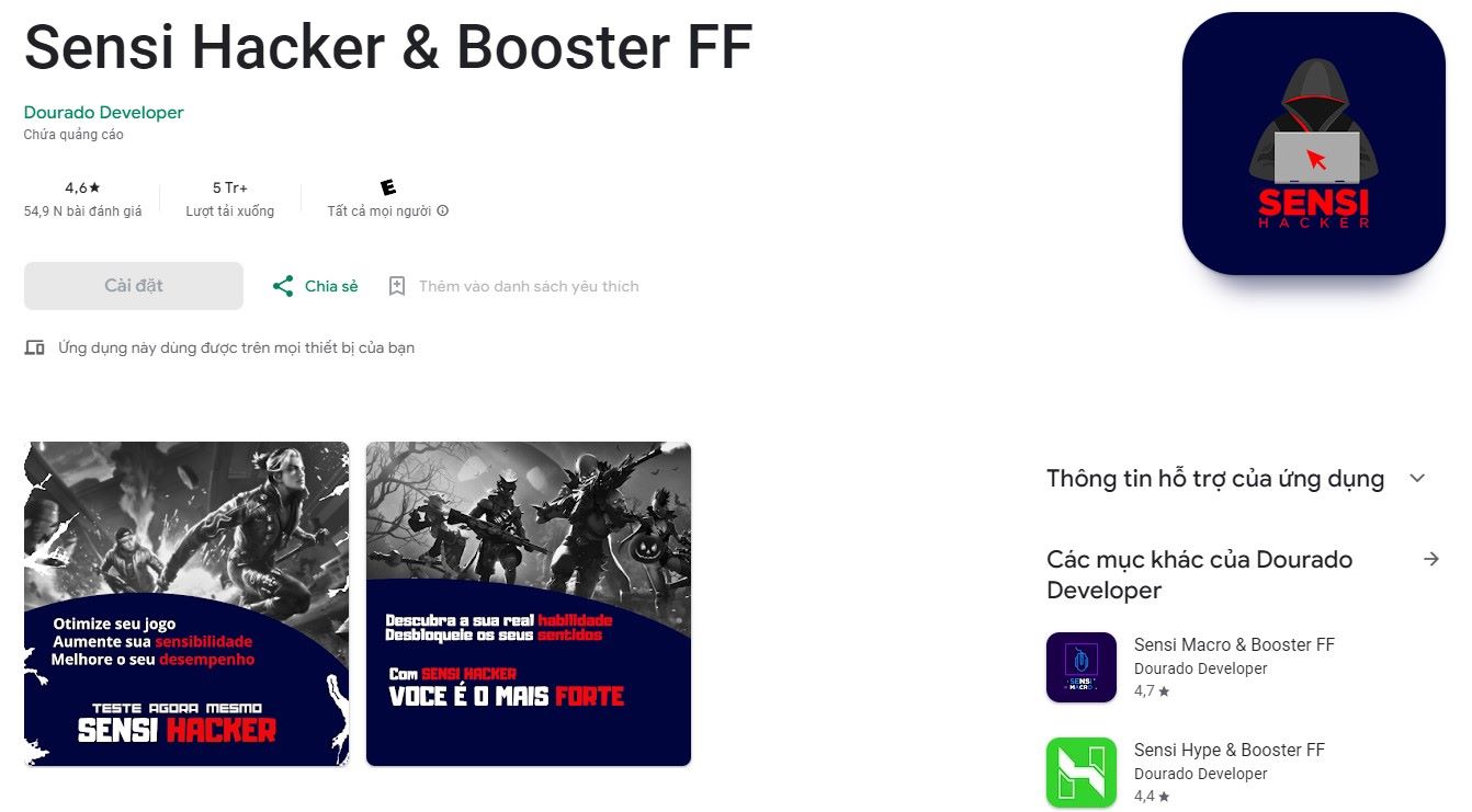 Sensi Hacker & Booster FF