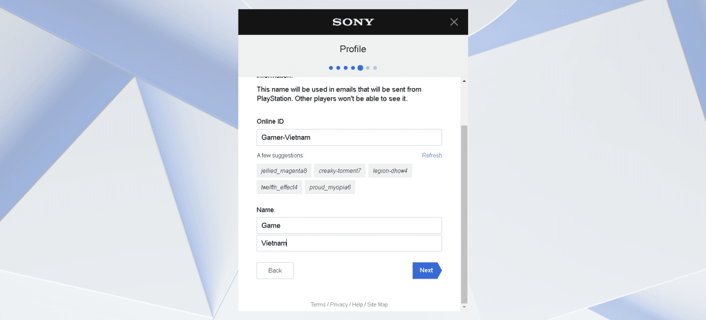 Cách Tạo Tài Khoản Playstation - Bước 6