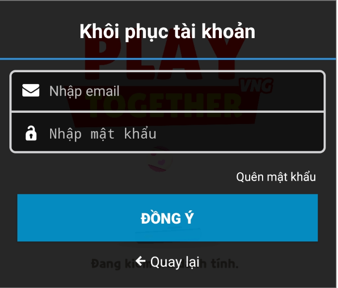 Điền thông tin email