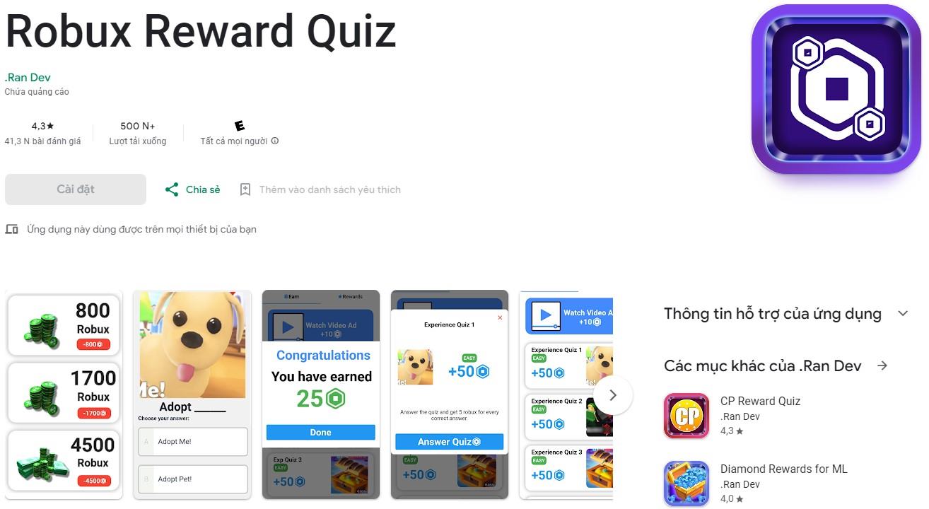 Robux Reward Quiz