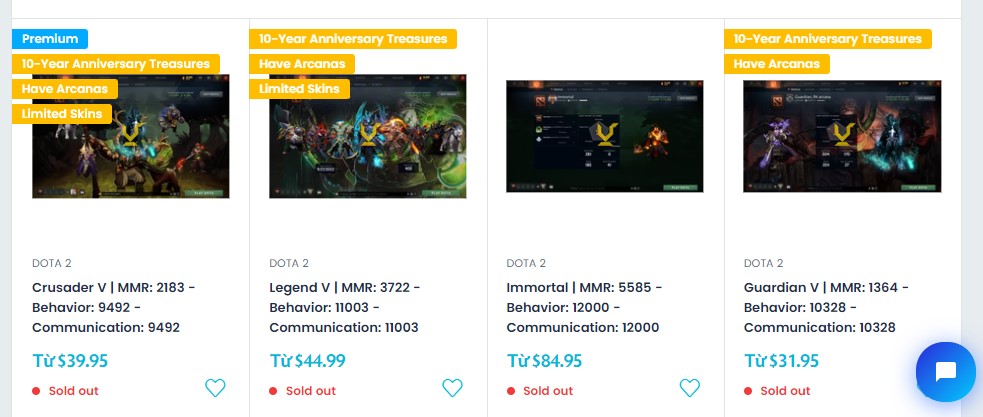 Shop Bán ACC Dota 2 Giá Bao Nhiêu?